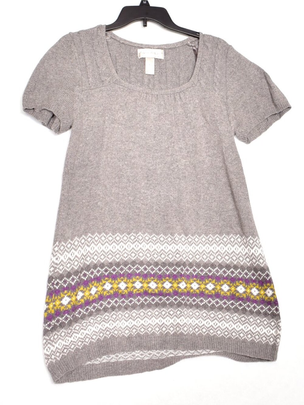 Between Me And You Sweater Dress Women's Grey Short Sleeve Size Large